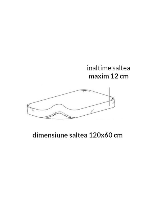 Kidizi Cearșaf pentru bebeluși Pentru Patut Bumbac cu Cauciuc Alb 120x60buc