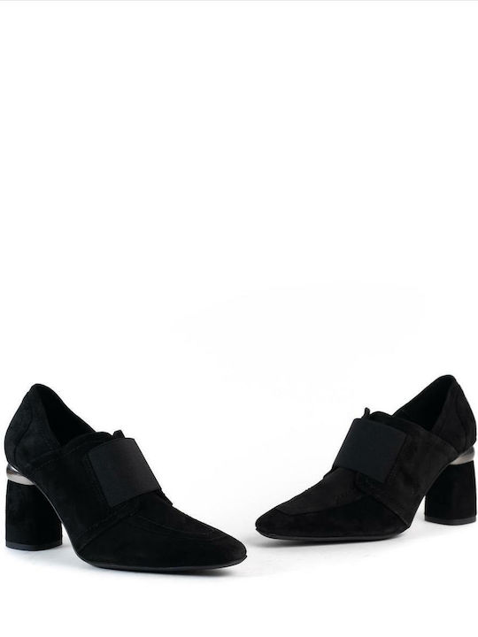 Leder Damen Stiefeletten Schwarz