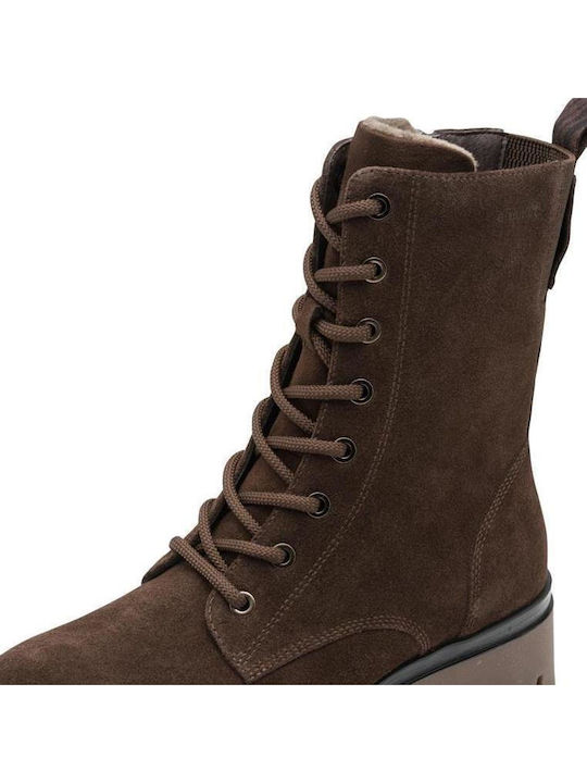 Leder Stiefeletten Damen Braun