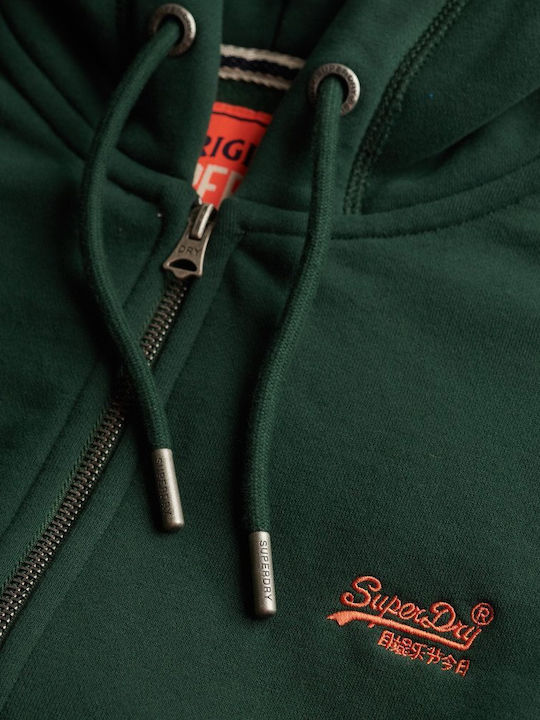 Logo Hoodie Cardigan Green