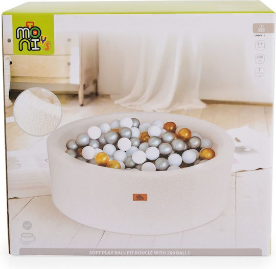 Moni Ball Pit Boucle made of Fabric 90x90x30cm. for 1+ Years Years Gray