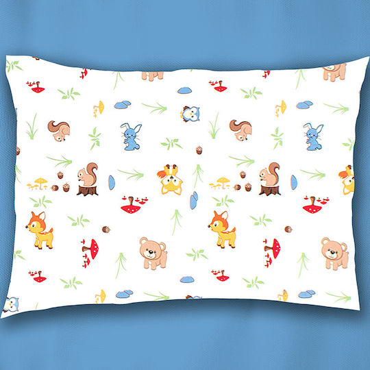 Dimcol Baby Pillowcase White Sky Blue 45x35cm