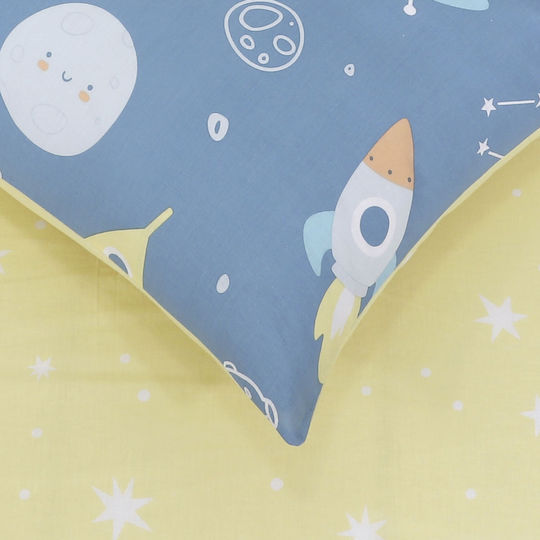 Kocoon Space Set Kids Duvet Cover Single with Pillowcase Cotton Blue 165x245cm
