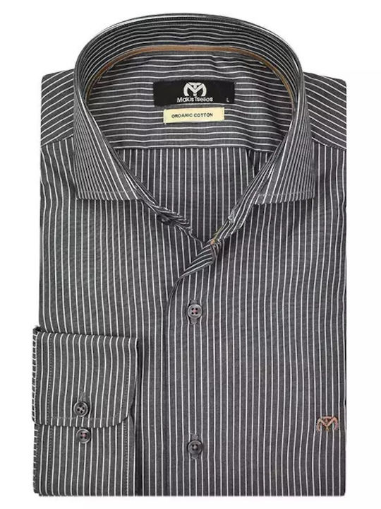Long Sleeve Striped Shirt Charcoal Gray Charcoal Gray