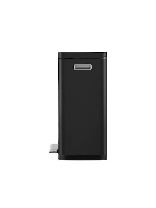 Eko X-Cube VB 936840 Κάδος Ανακύκλωσης από Ανοξείδωτο Ατσάλι με Πεντάλ Μαύρος 40lt
