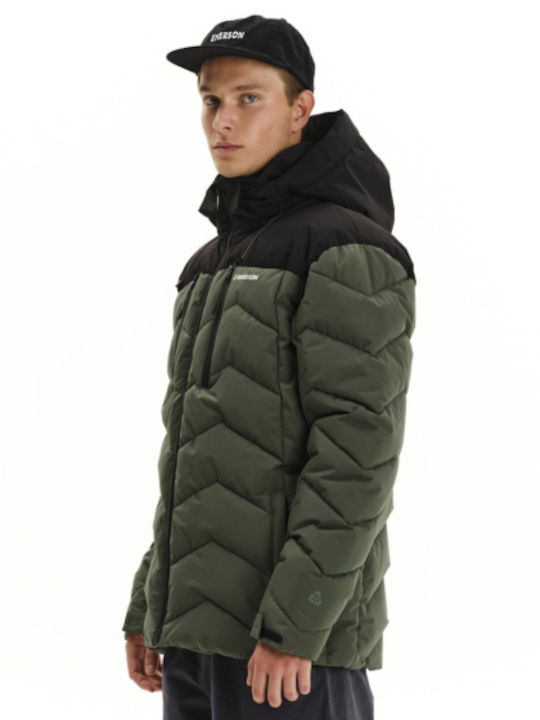 Jacket Puffer Waterproof and Windproof Pine Olive/black