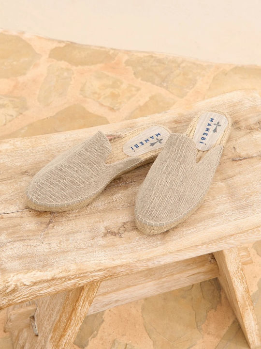 La Havana Flat Women's Mules in Ecru Color