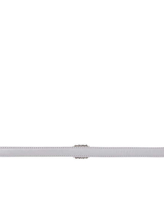 Celestino Women's Belt Leatherette Pearls on the Buckle Gray