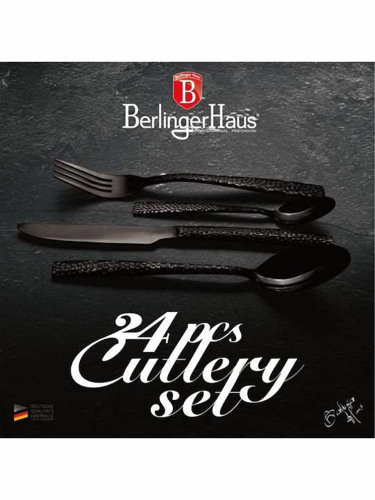 Berlinger Haus Carved Besteckset Edelstahl Schwarz 24Stück