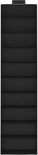 vidaXL Fabric Hanging Clothing Shelf in Black Colour 15x30x120cm 2 Pieces