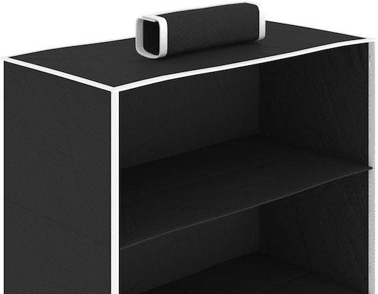 vidaXL Fabric Hanging Clothing Shelf in Black Colour 15x30x120cm 2 Pieces