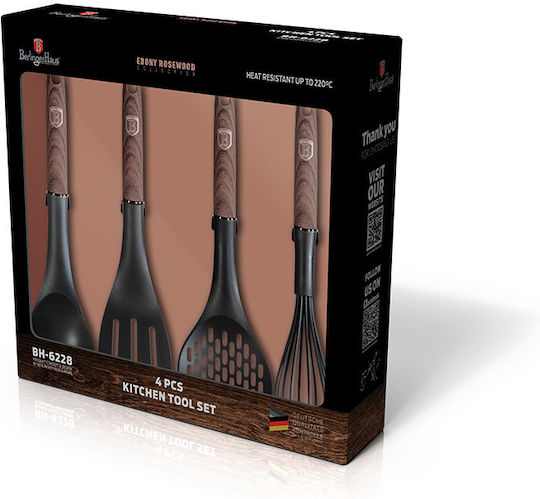 Berlinger Haus Plastic Cooking Utensil Set Brown Ebony Rosewood Collection 4pcs