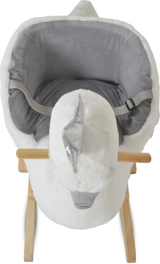 Moni Wooden Rocking Toy Swan for 12+ months with Max Load Capacity 30kg White