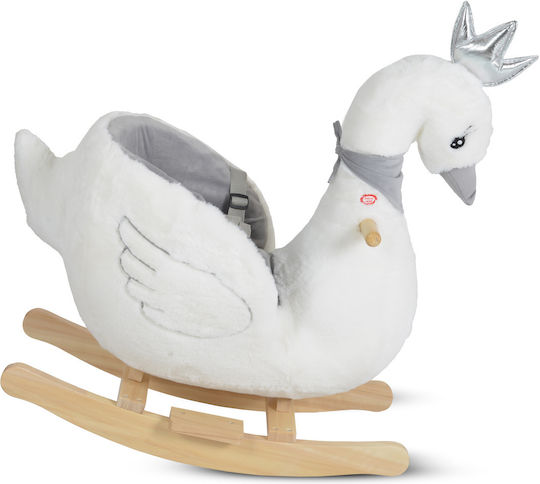 Moni Wooden Rocking Toy Swan for 12+ months with Max Load Capacity 30kg White