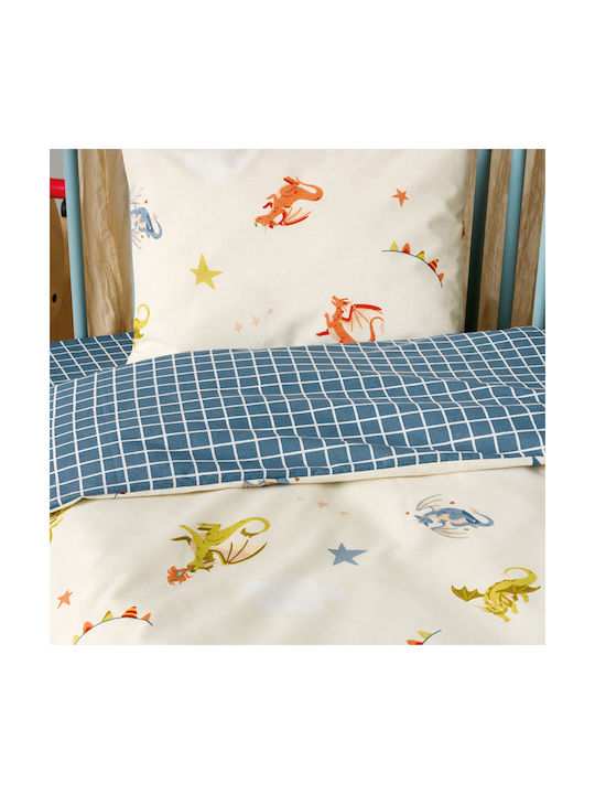 Kentia Baby Duvet Cover Set With Pillowcase Poldo Multicolour 100x140cm