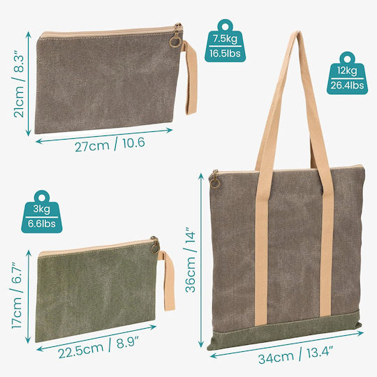 Belle Vous Plastic Sac de Depozitare pentru Saci în Culoare Gri 3buc