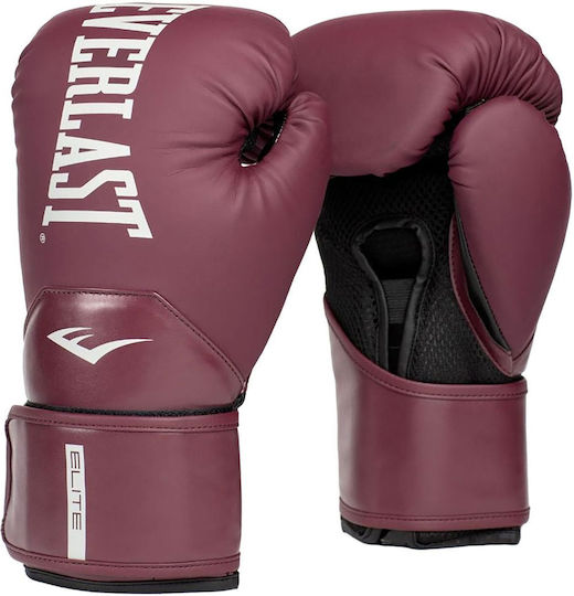 Everlast Elite 2 Boxing Gloves made of Synthetic Leather for Match Purple