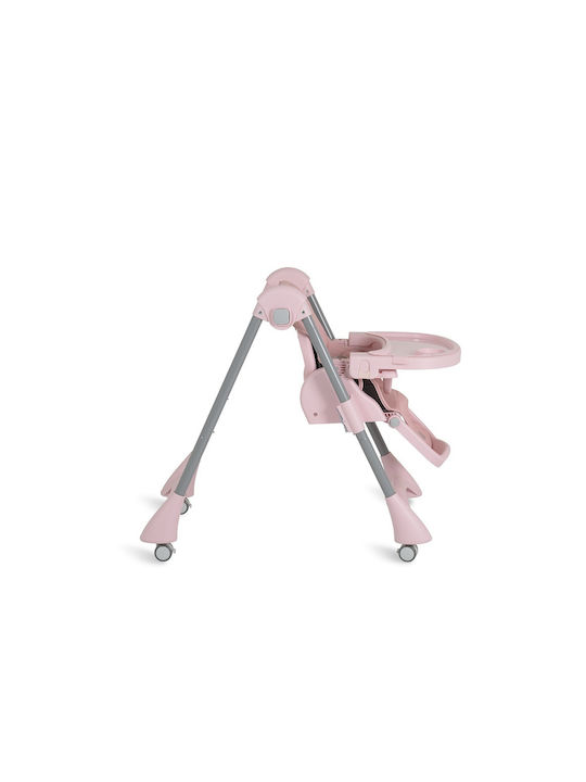 Moni Rico Foldable Baby Highchair with Adjustable Height Pink