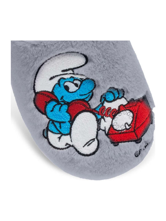 Smurf 10132097 Χειμερινές Γυναικείες Παντόφλες Γκρι