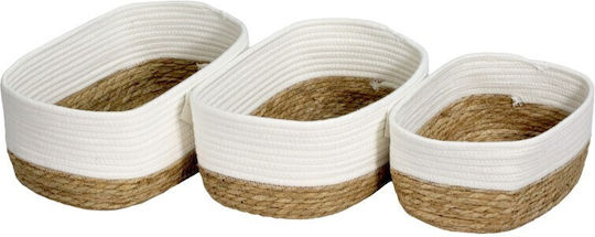 Viosarp Decorative Wicker Basket White 35x23x14cm