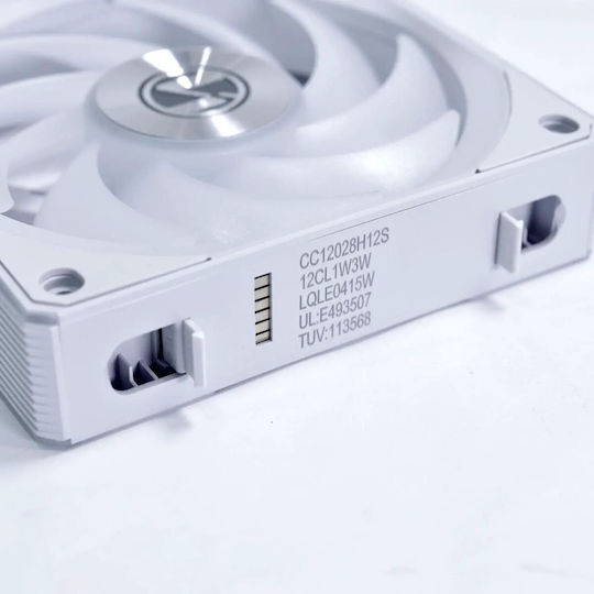 Lian Li Uni Fan CL Wireless Reverse Blade Case Fan 120mm (2100rpm) With RGB Lighting 3pcs White & Controller