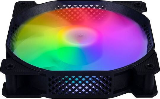 1STPLAYER FAN-120-F1 Ventilator Pentru Carcasă 120mm (1100rpm / 41.9cfm) cu Iluminare RGB și Conexiune 3-Pin