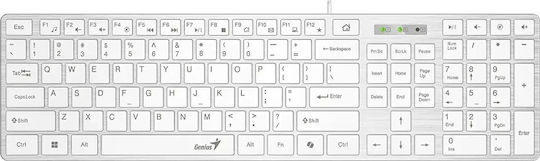 Genius SlimStar 126 Nur Tastatur Englisch US Weiß