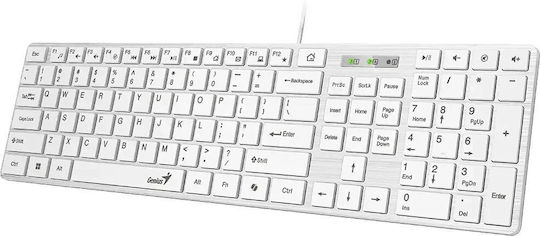 Genius SlimStar 126 Nur Tastatur Englisch US Weiß