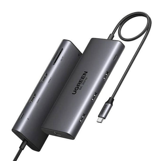 Ugreen Revodok Pro 210 USB-C Docking Station με HDMI 4K PD Ethernet Γκρι