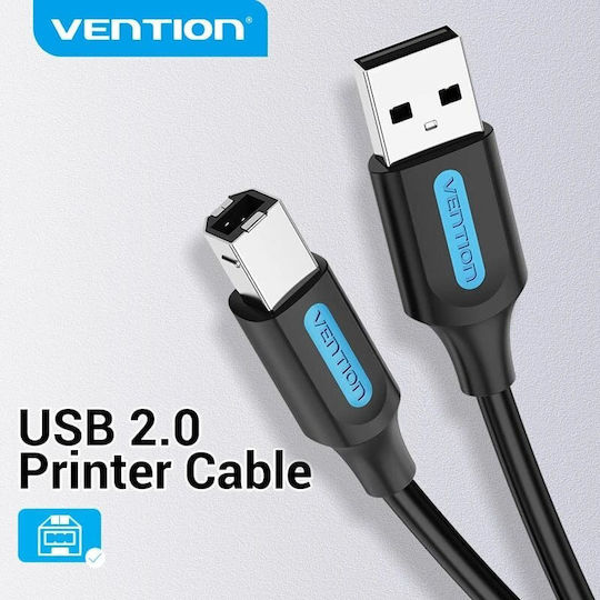 Vention USB 2.0 Cable USB-A male - USB-B male Μαύρο 1.5m COQBG