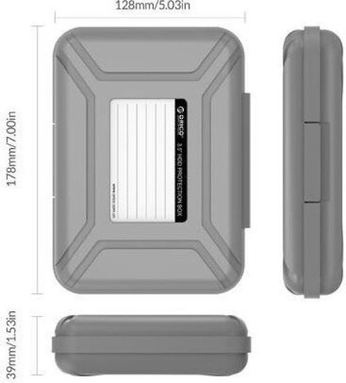 Cutie de protecție pentru hard disk Orico 3.5" 8.89 cm Phx35-v1-gy 3.5" HDD Gri