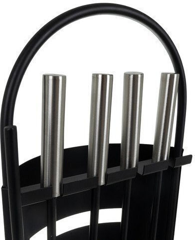 Kaminer Fireplace Tool Set with Bucket Black