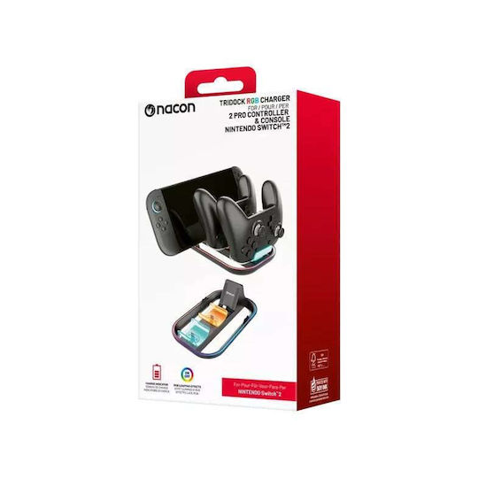 Nacon Βάση για 2 χειριστήρια Switch 2 Μαύρη NA029086