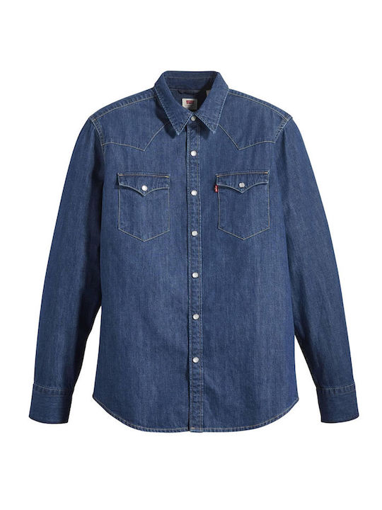 Barstow Western Standard Langärmlig Jeans Hemd Dark Blue