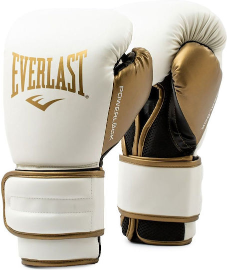 Everlast Powerlock 2 Boxing Gloves made of Synthetic Leather for Match White