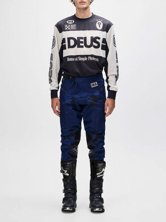 Deus Ex Machina Bărbați Pantaloni Motocicletă Cordura 4 Anotimpuri Waterproof Estate Blue