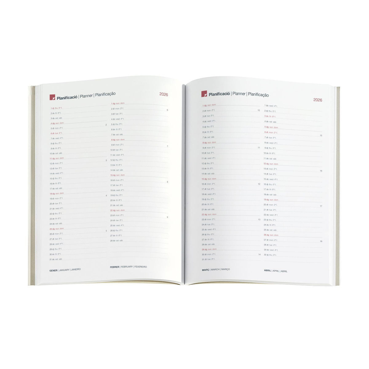 Miquelrius - Jaarplanner 2022 Miss Borderlike - Week Horizontaal - Grootte Plus 155 X 213 Mm  Ca A5)   Hardcover Mat   Niet Gebeuren   Spaans