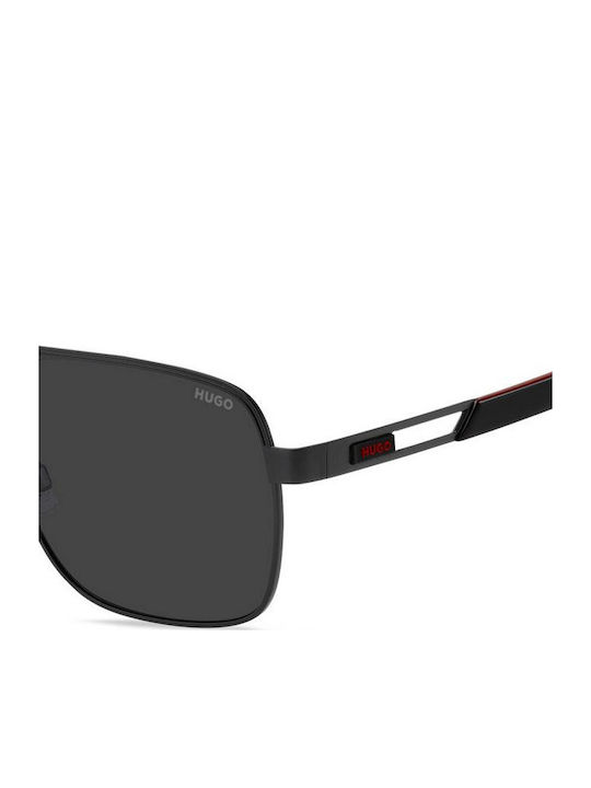 Boss Men's Sunglasses with Black Metal Frame and Black Lens HG 1384/S 003/IR