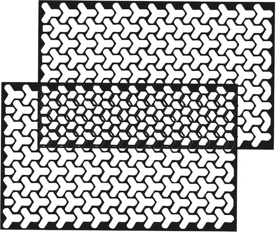 Set 2 Folii Adezive pentru Decorarea Stopurilor Auto Dimensiune 2 X 48 X 30cm Culoare Negru Mat Model Triunghi Fagure