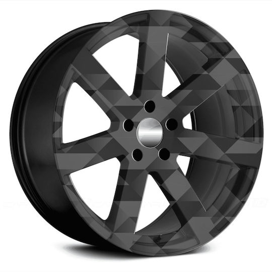 Set 4 folii imprimate pentru exterior ecosolvent autoadezive pentru decorarea jantelor auto diametru 60 cm model Fjt-25