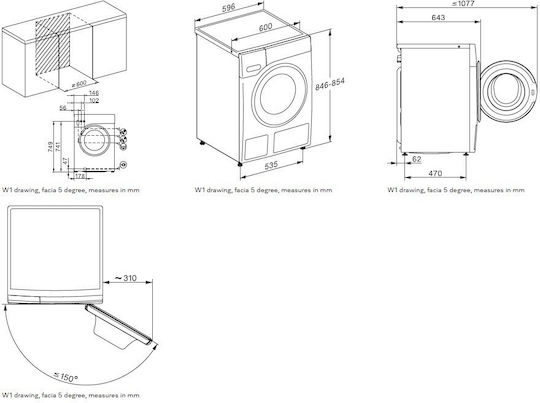 Miele WSA123 WCS Πλυντήριο Ρούχων 8kg 1400 Στροφών CapDosing 12729510