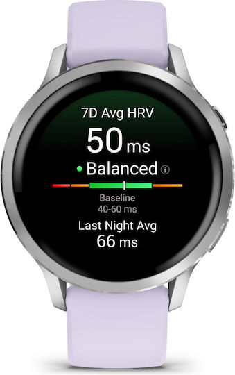 Garmin Venu 4 Stainless Steel 41mm Waterproof Smartwatch with Heart Rate Monitor (Silver with Periwinkle)