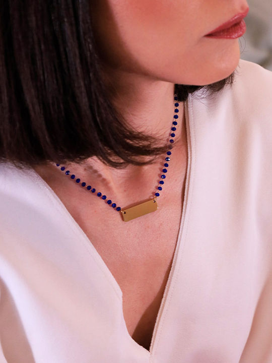 Theodora's Jewellery Rosary Necklace Made of Gold Plated Steel
