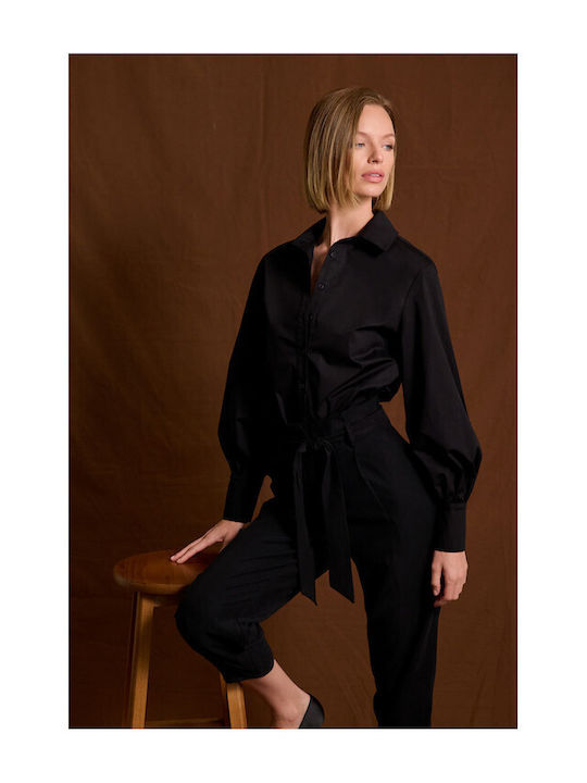 Malena Women's Fabric Trousers Black