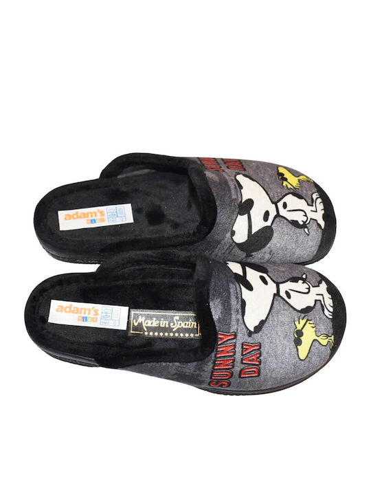 Kids Slippers Black Snoopy