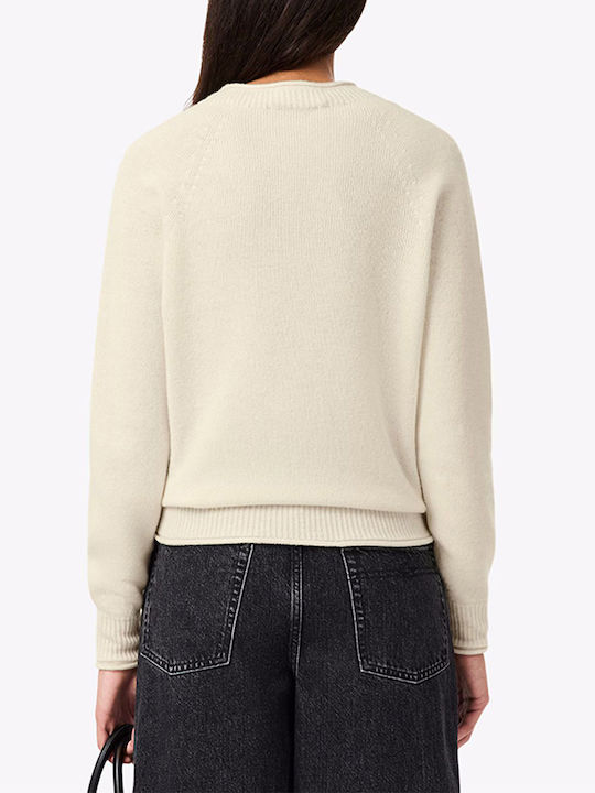 Women's Long Sleeve Sweater Woolen Ecru