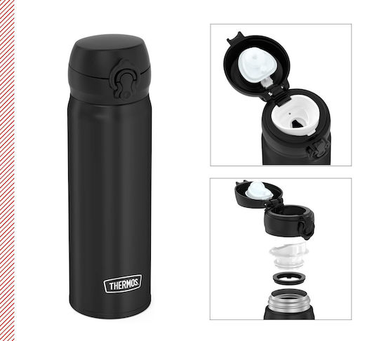 Thermos Ultralight Μπουκάλι Θερμός Ανοξείδωτο BPA Free 500ml Μαύρο με Επιστόμιο