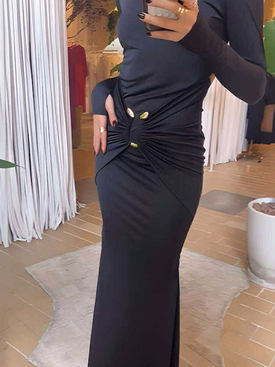 Maxi Dress for Wedding - Christening Drape Gold Features
