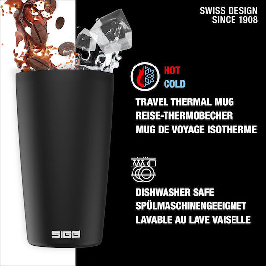 Sigg Neso Glass Thermos Stainless Steel 400ml Black with Mouthpiece