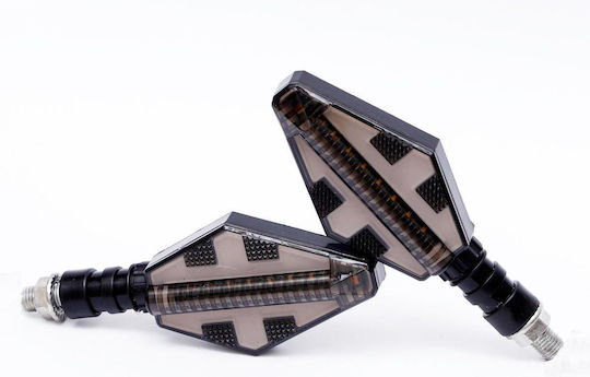 Set 2 Lămpi Semnalizare Motocicletă Model Cross 2 Funcții Poziție Semnalizare Tensiune 12V